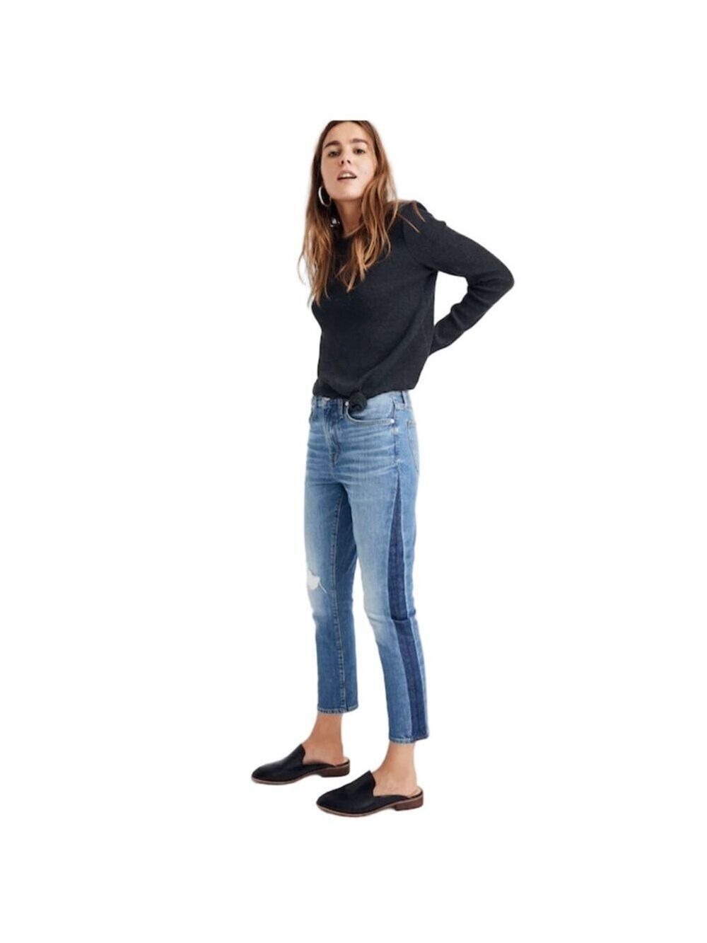 Madewell High-Rise Cropped Slim Boyjean size 25 Raebrook Wash Eco Edition
